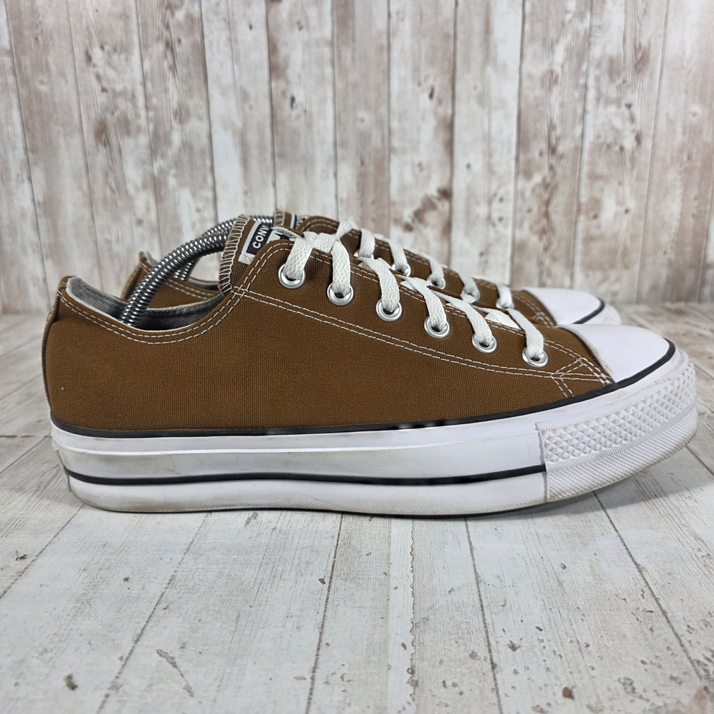 Converse Chuck Taylor All Star Lift Platform Brown Canvas Shoes Womens 11.5